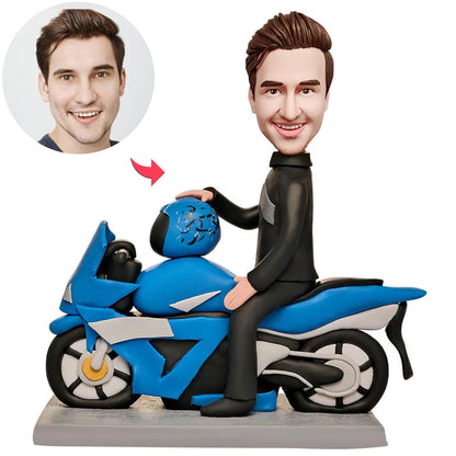 Custom Bobblehead Personalized Bobblehead Men On A Motorcyle