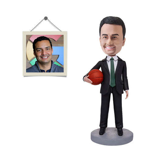 Custom Bobblehead Personalized Bobblehead Business Man With Basketball