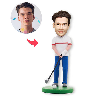 Custom Bobblehead Personalized Bobblehead Happy Male Golfer