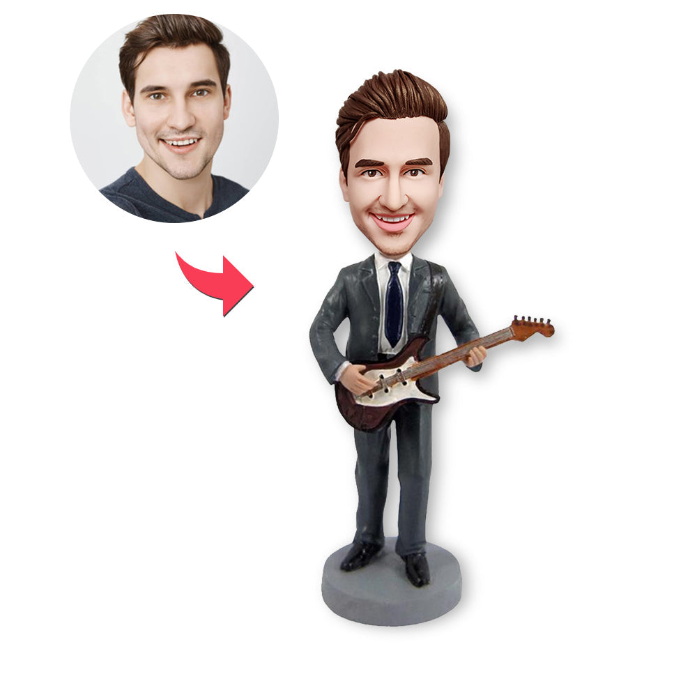 Custom Bobblehead Personalized Bobblehead Handsome Boss With Guitar