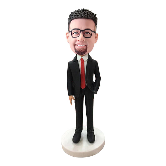 Custom Bobblehead Personalized Bobblehead Male Executive In Red Tie