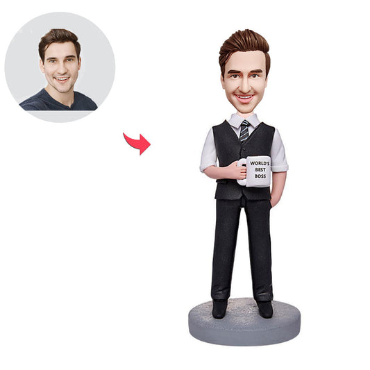 Custom Bobblehead Personalized Bobblehead World Best Boss Super Businessman