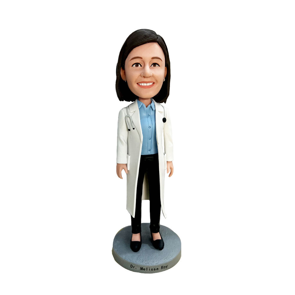 Custom Bobblehead Personalized Bobblehead Female Doctor Smiling