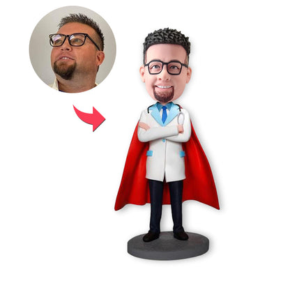 Custom Bobblehead Personalized Bobblehead Male Doctor Cool Super Doctor