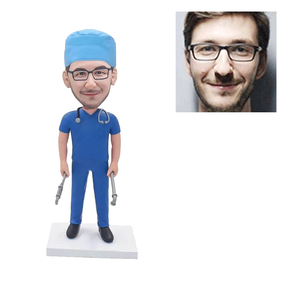 Custom Bobblehead Personalized Bobblehead Male Doctor