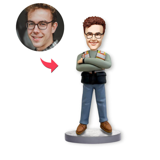 Custom Bobblehead Personalized Bobblehead Modern Man With Arm