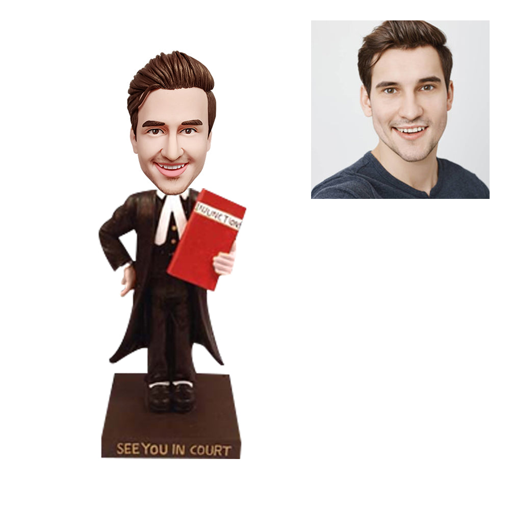 Custom Bobblehead Personalized Bobblehead Handsome Male Lawyer