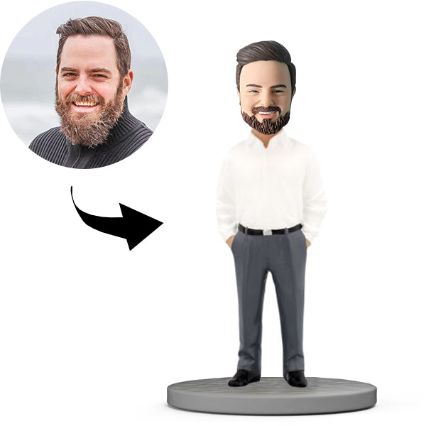 Custom Bobblehead Personalized Bobblehead Boss Double Hands In The Pocket